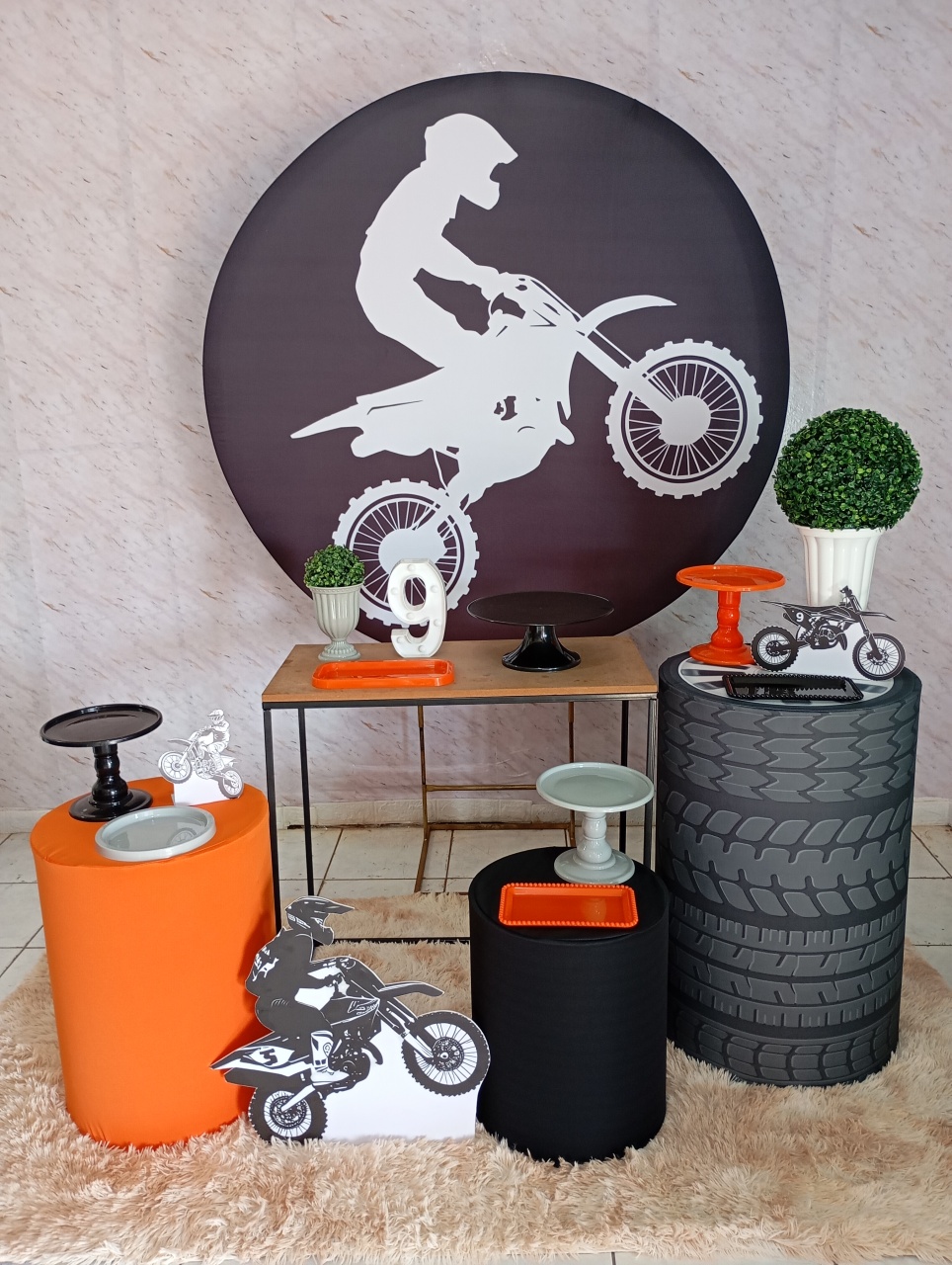 Kit Ouro Motocross Laranja - Greicy Art´s Decor