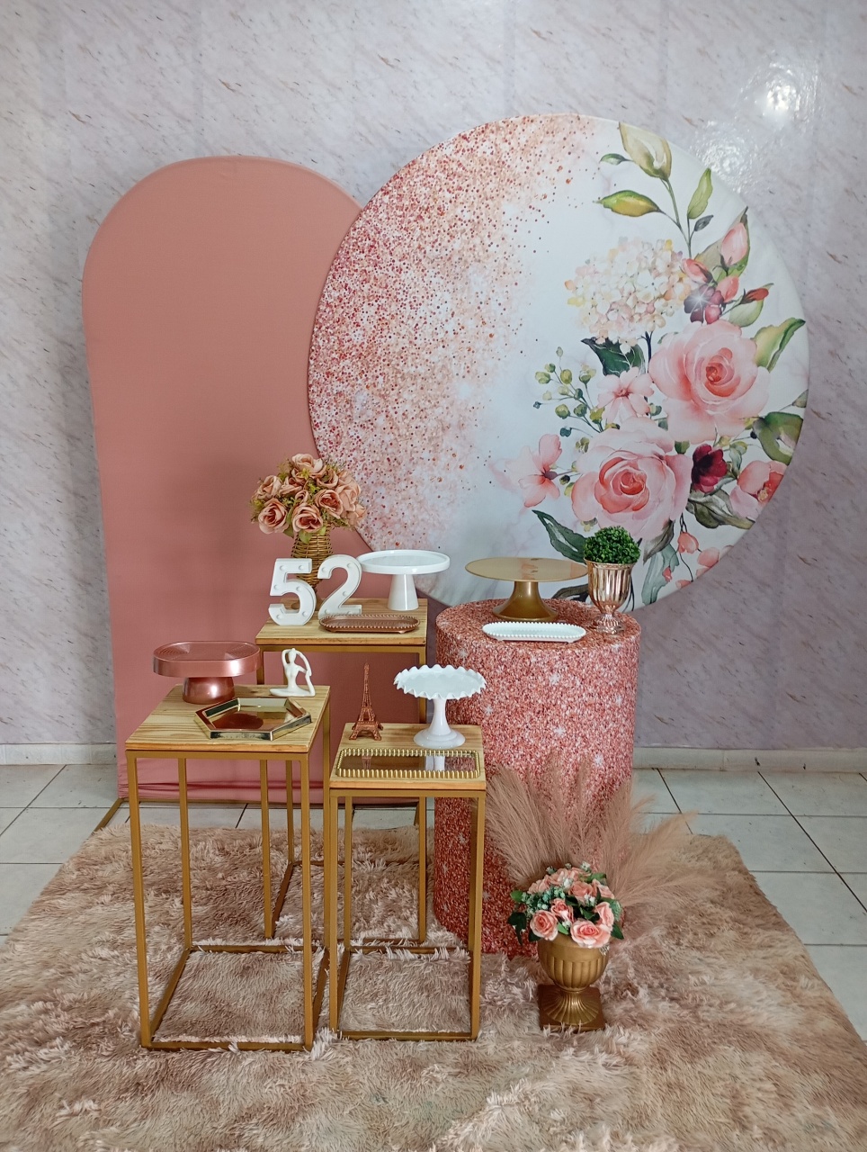 Kit Diamante Floral Rosé Glitter - Greicy Art´S Decor
