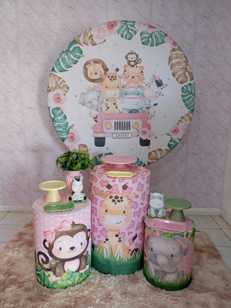 Kit Prata Safari Rosa - Greicy Art´S Decor