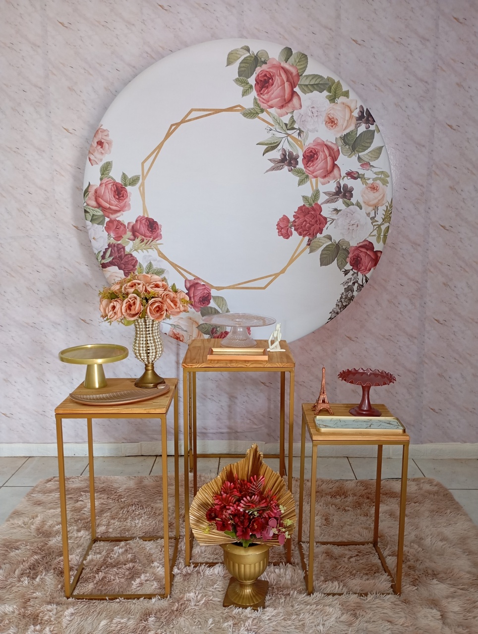 Kit Prata Floral Octagonal - Greicy Art´S Decor