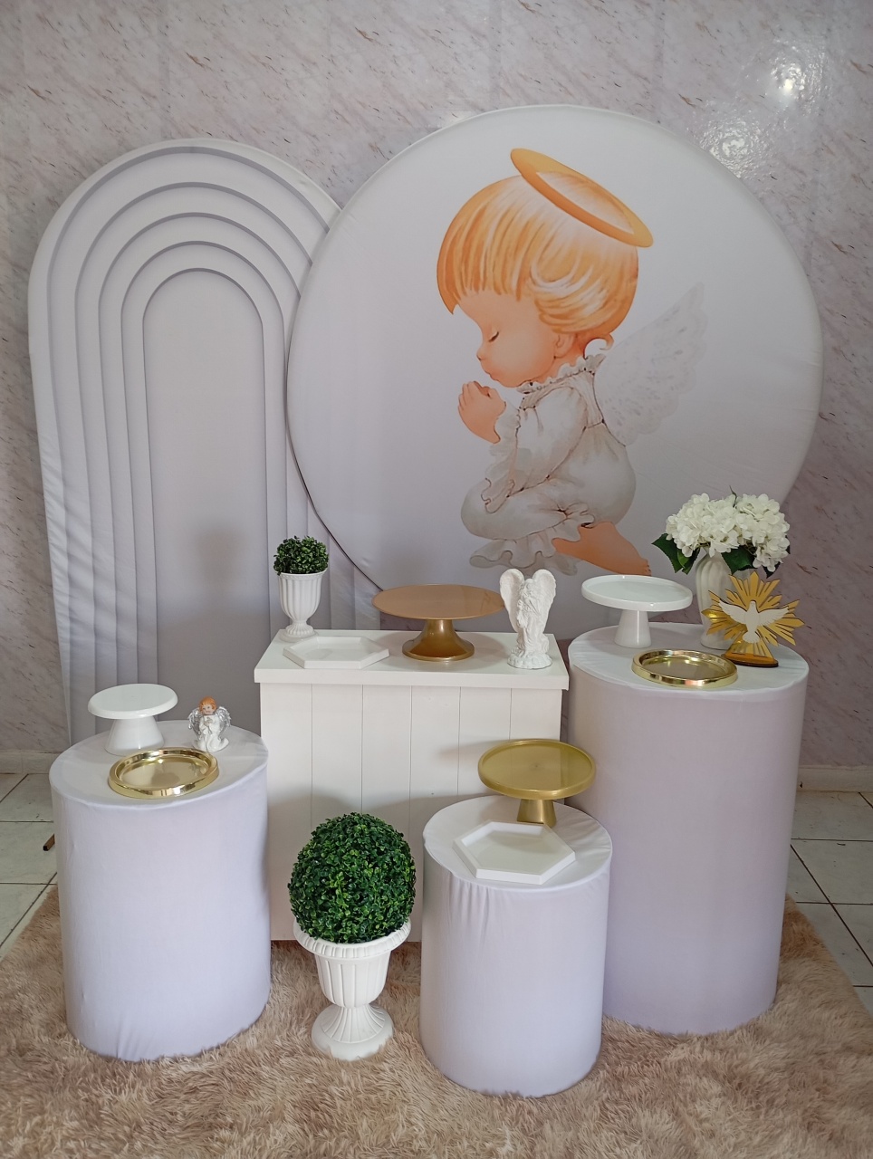 Kit Diamante Batizado Anjinho - Greicy Art´S Decor