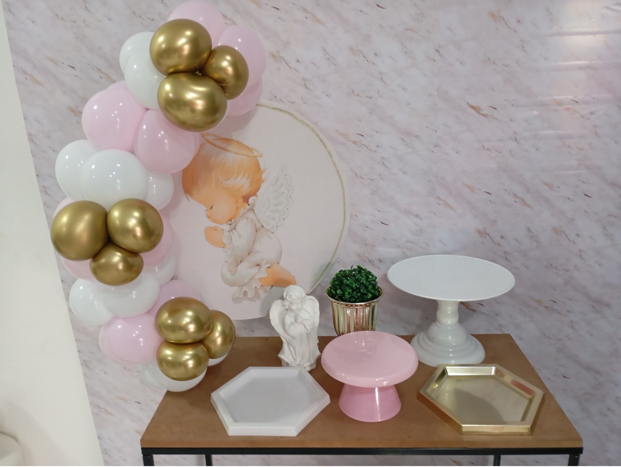 Mini Kit de Mesa Batizado Rosa - Greicy Art´s Decor