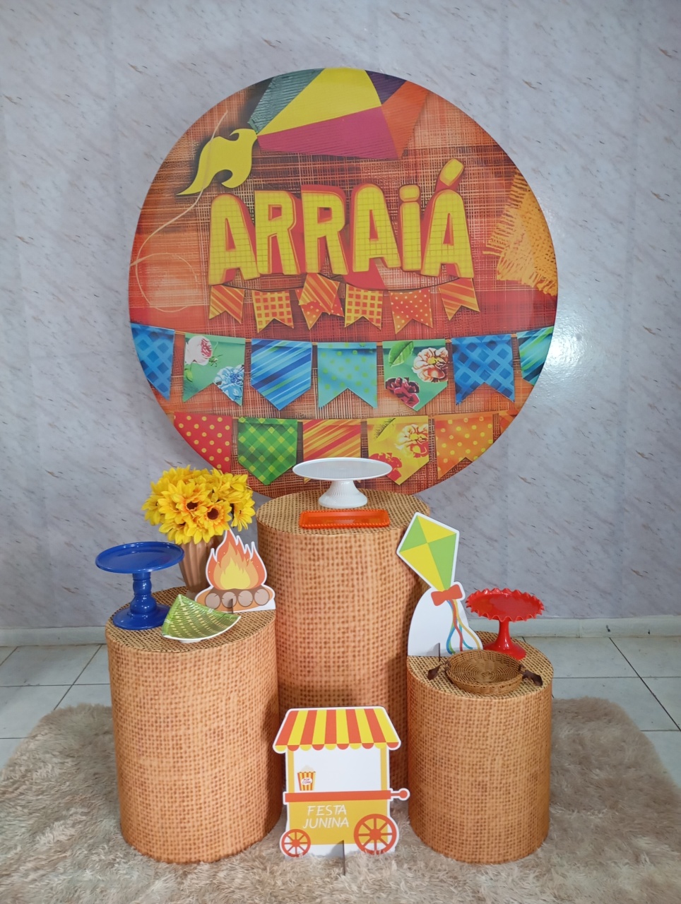 Kit Prata Arraiá Junino Bandeirinhas - Greicy Art´S Decor