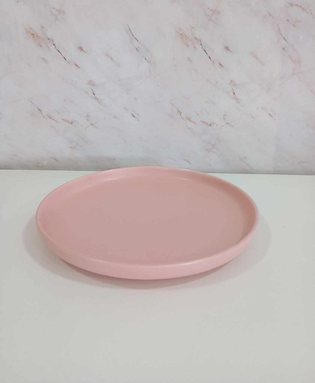 Bandeja Baixa Rosa Ceramica - Greicy Art´s Decor
