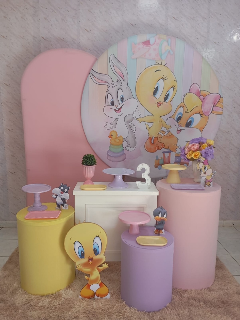Kit Diamante Baby Looney Tones Menina - Greicy Art´S Decor