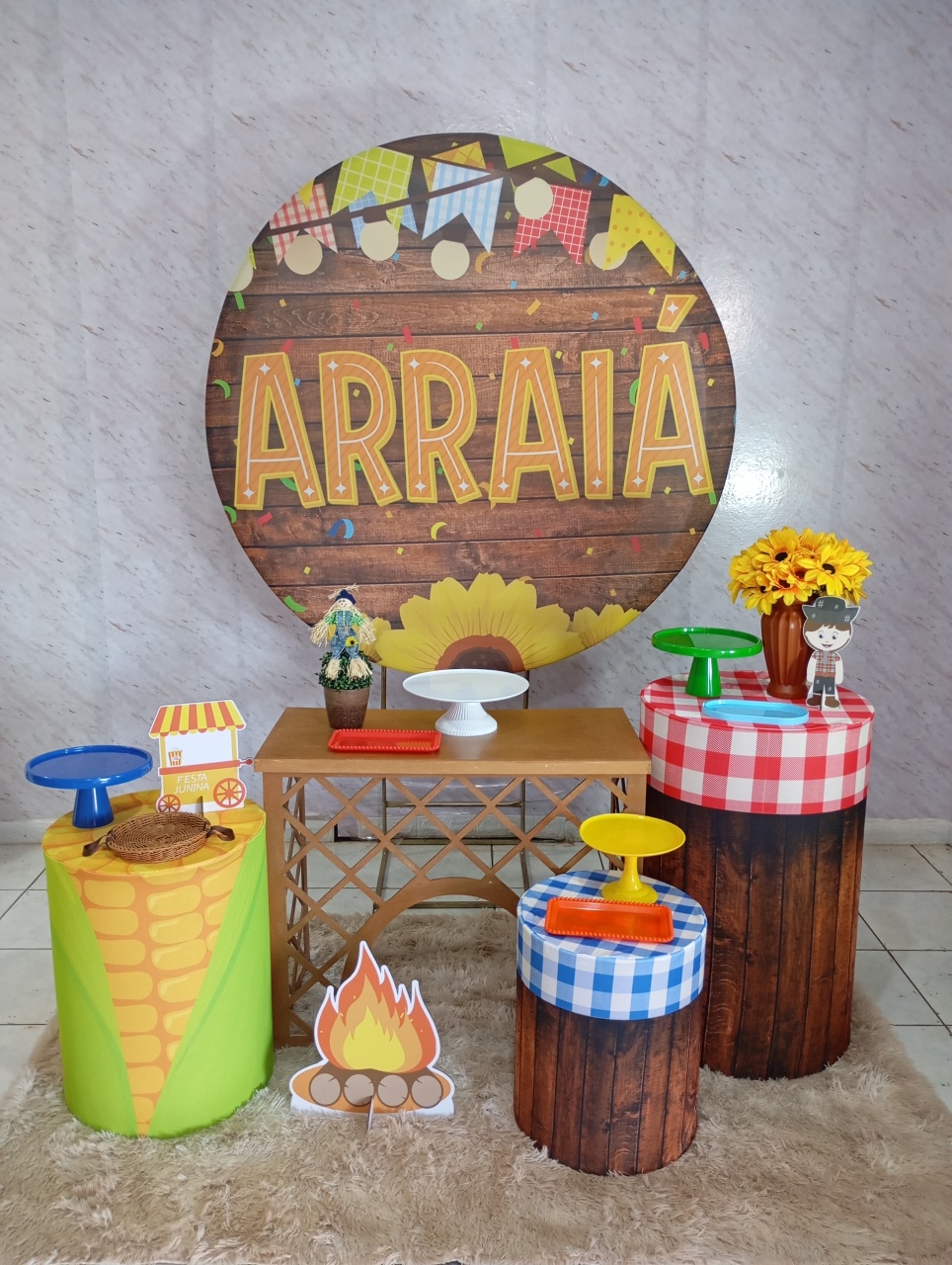 Kit Ouro Arraiá Madeira - Greicy Art´S Decor