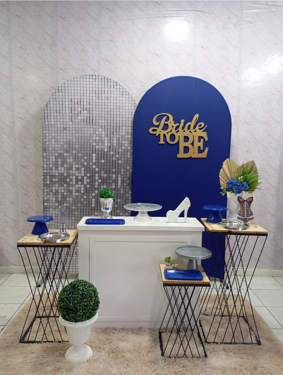 Kit Diamante Bride To Be Azul/Prata - Greicy Art´s Decor