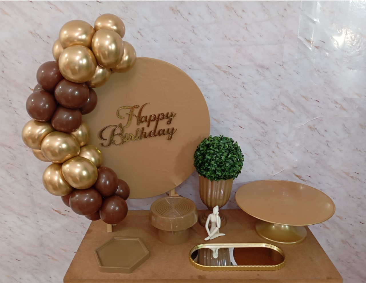 Mini Kit de Mesa Nude/Dourado - Greicy Art´s Decor