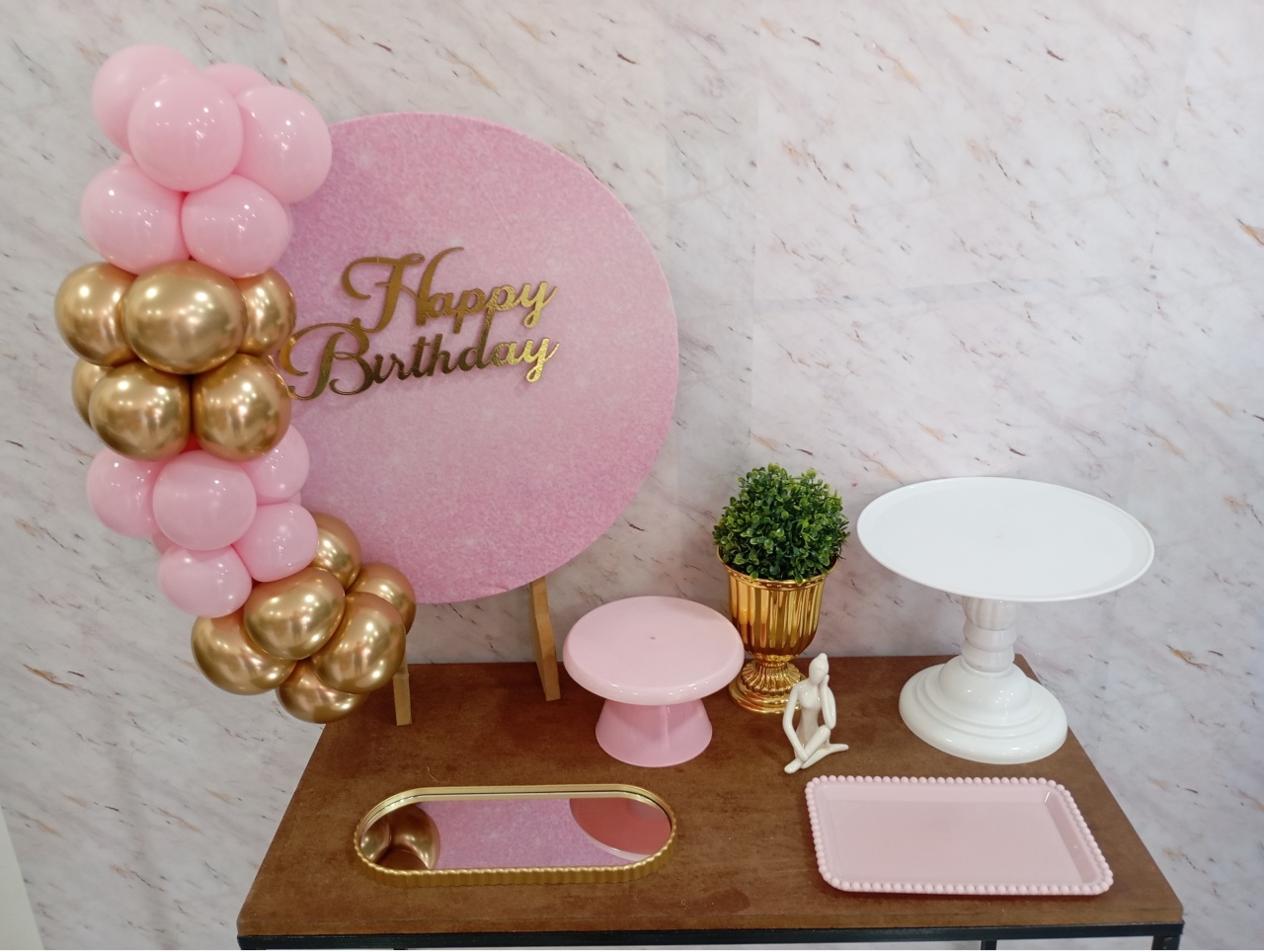 Mini Kit de Mesa Rosa Glitter - Greicy Art´s Decor