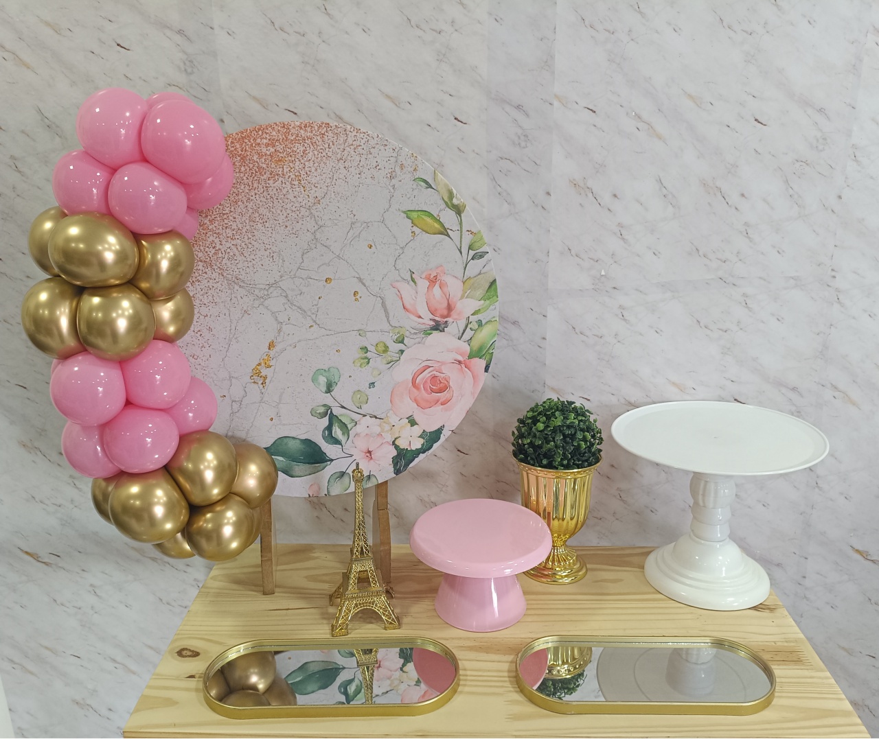 Mini Kit de Mesa Floral Glitter - Greicy Art´s Decor