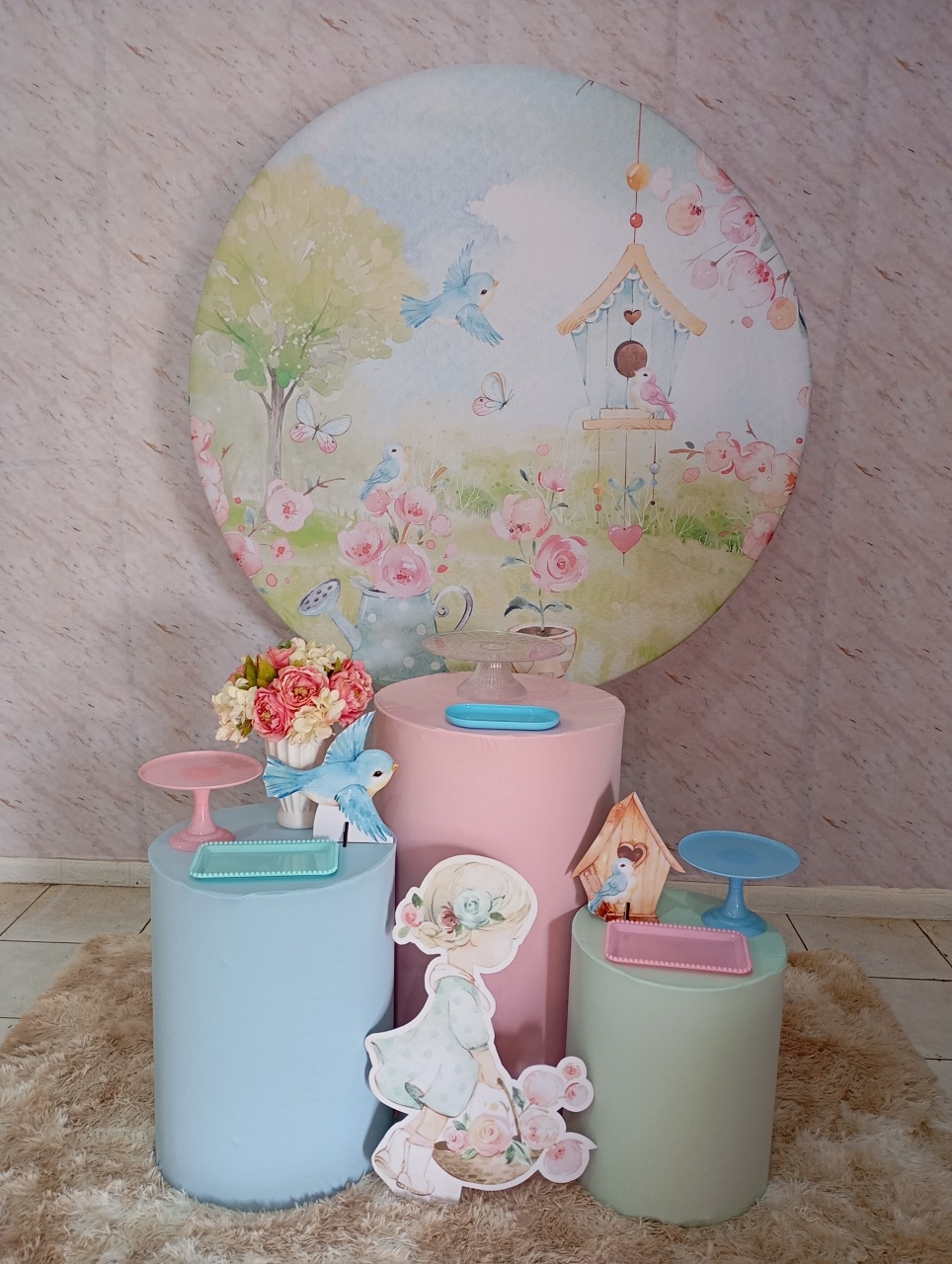 Kit Prata Jardim dos Passarinhos  - Greicy Art´s Decor