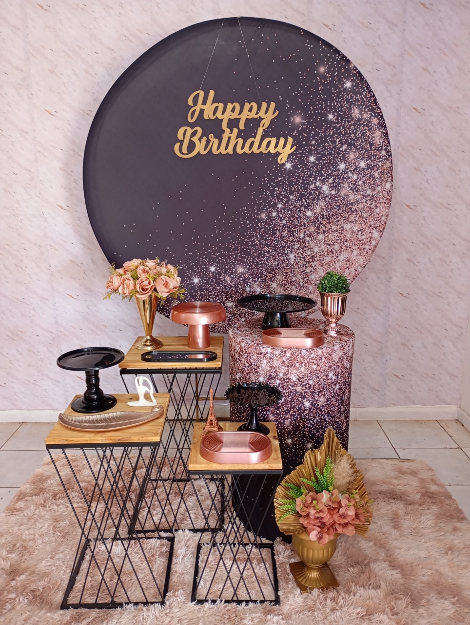 Kit Ouro Preto/Rosé - Greicy Art´S Decor