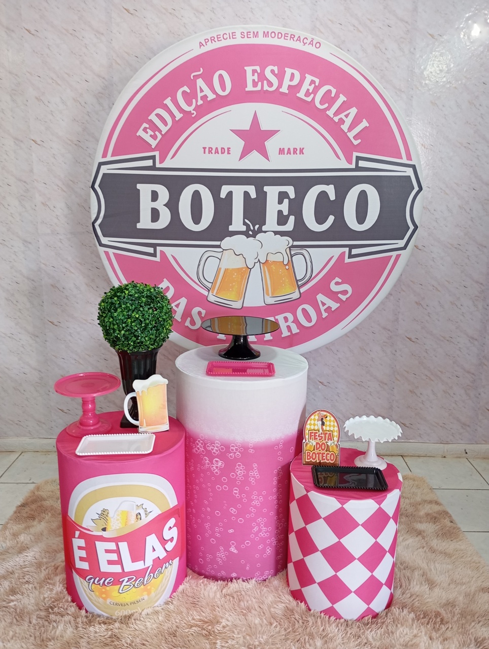 Kit Prata Boteco Rosa - Greicy Art´s Decor