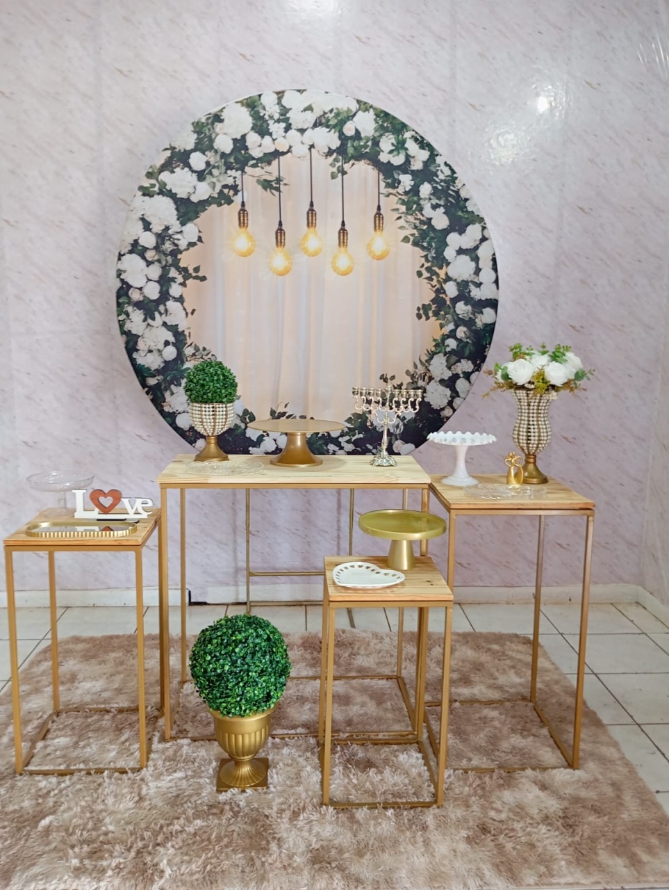 Kit Ouro Casamento/Bodas Floral Luzes - Greicy Art´S Decor