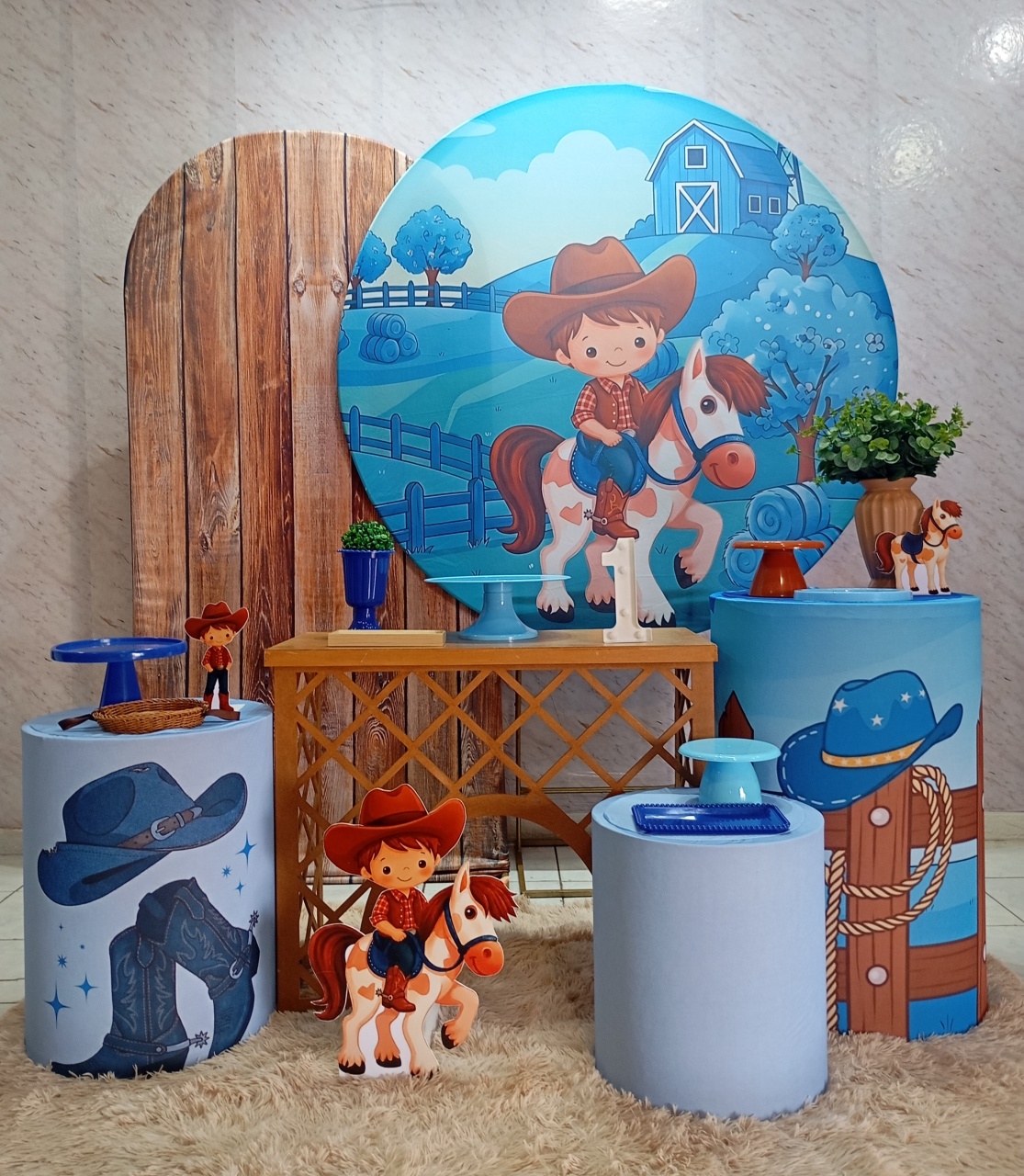 Kit Diamante Cowboy Azul - Greicy Art´s Decor