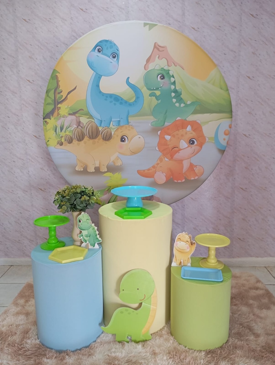 Kit Prata Dino Baby - Greicy Art´S Decor