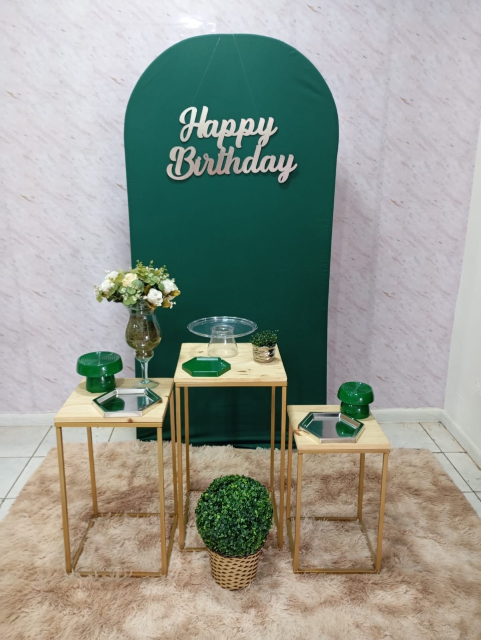 Kit Prata Verde/Prata - Greicy Art´s Decor