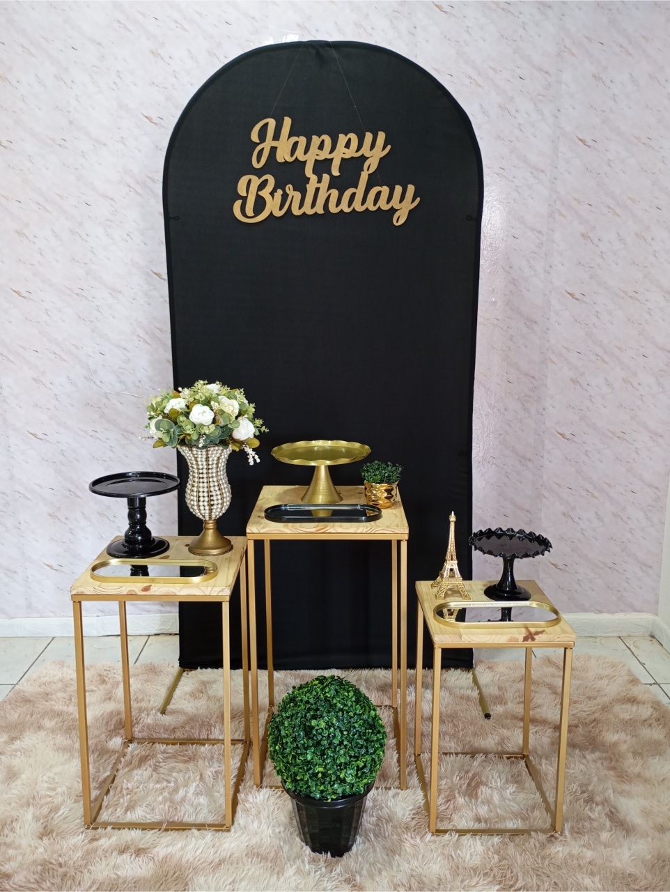 Kit Prata Preto/Dourado  - Greicy Art´S Decor