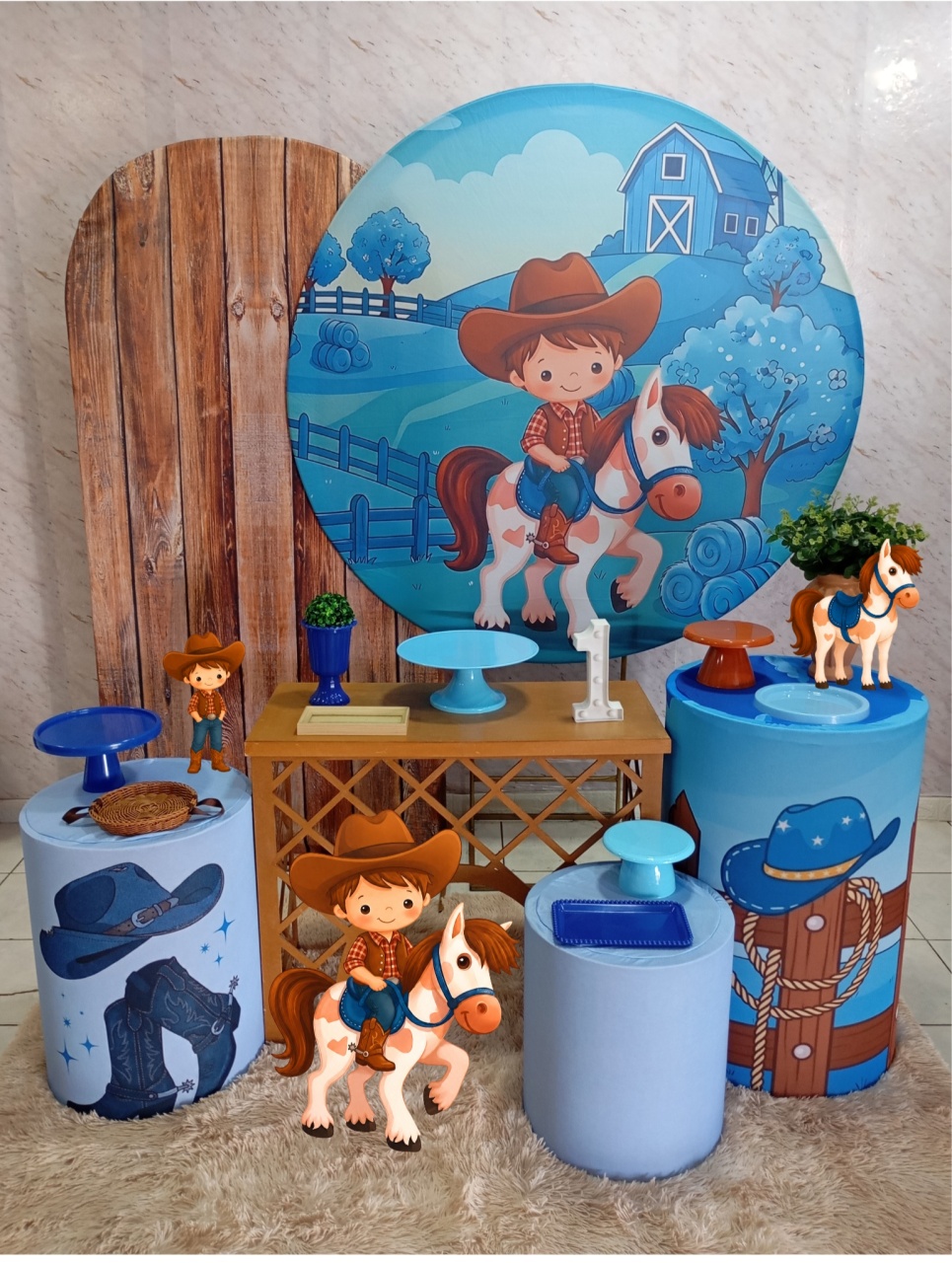 Kit Diamante Cowboy Azul - Greicy Art´s Decor