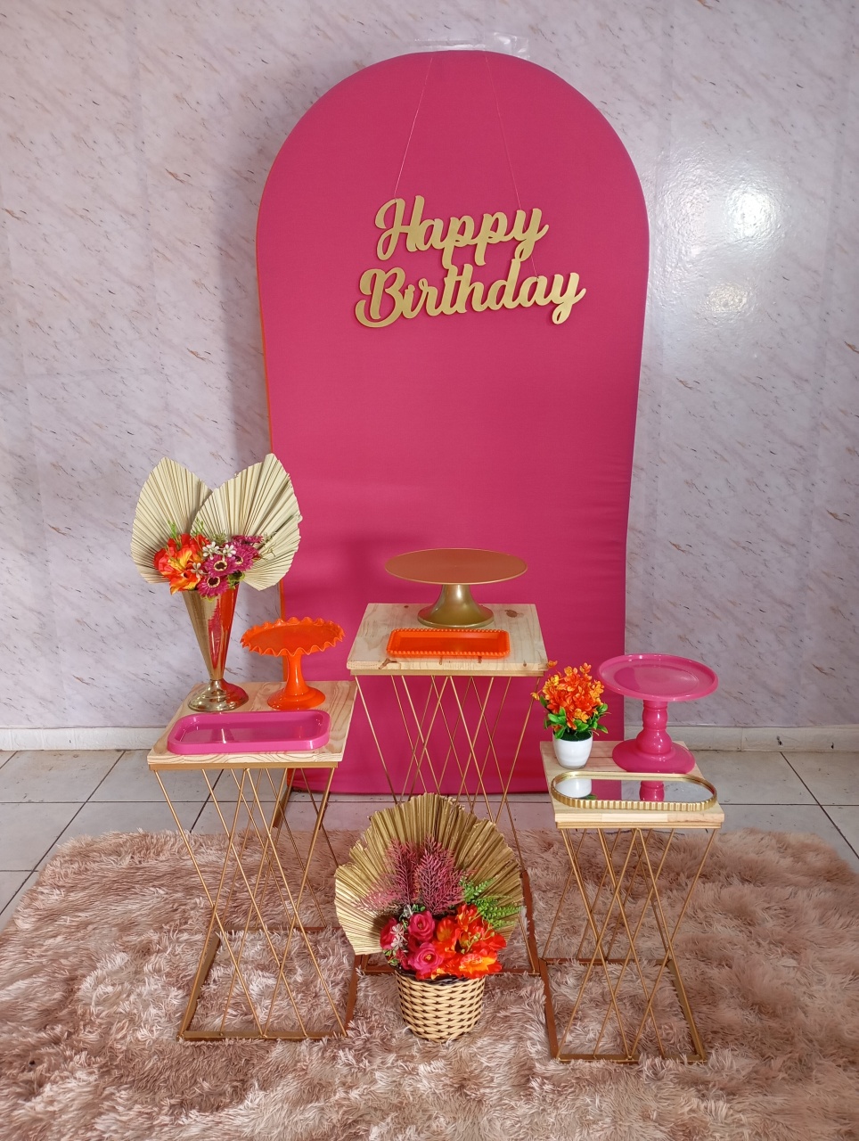 Kit Prata Pink/Laranja - Greicy Art´S Decor