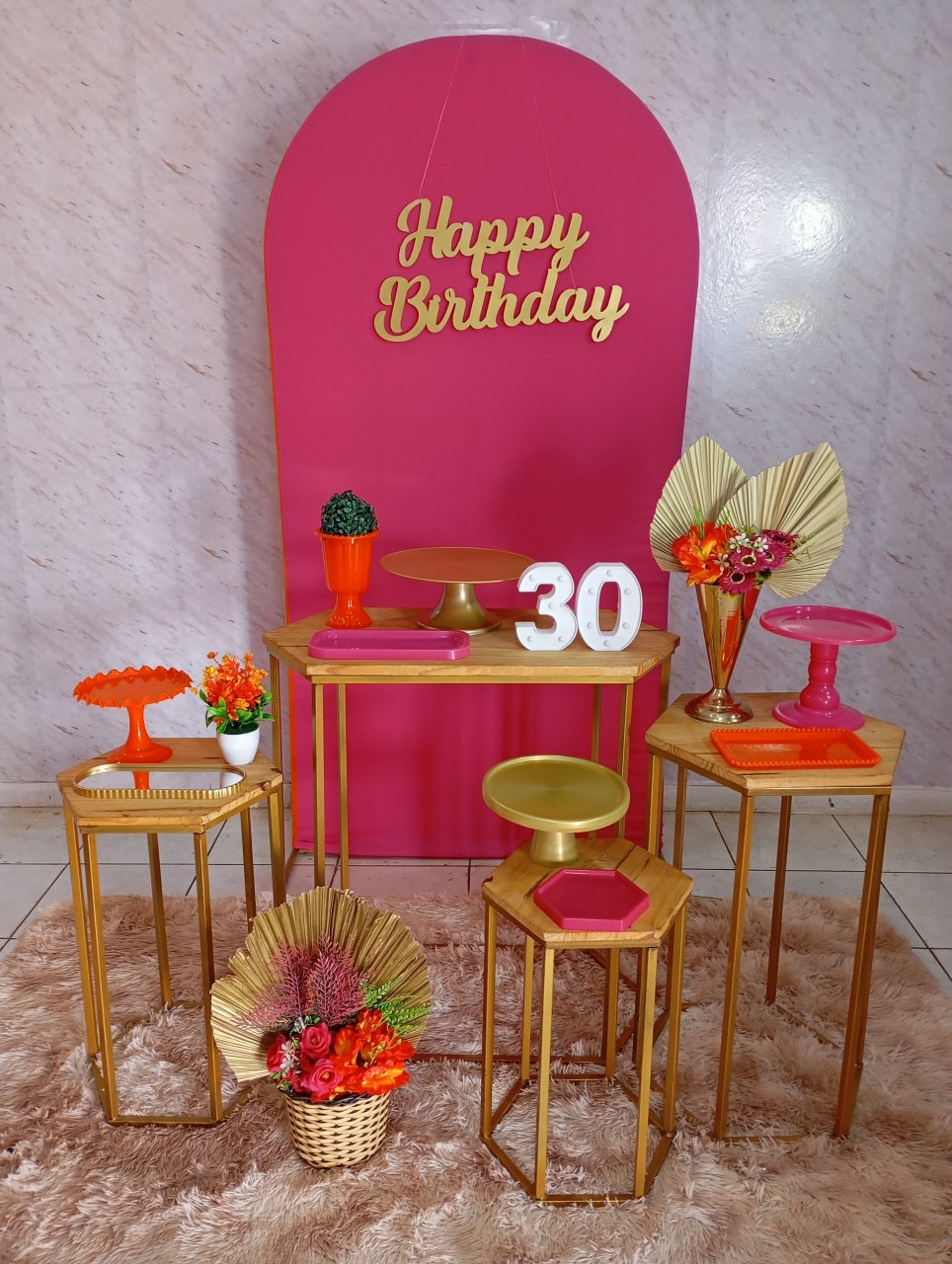 Kit Ouro Pink/Laranja - Greicy Art´S Decor