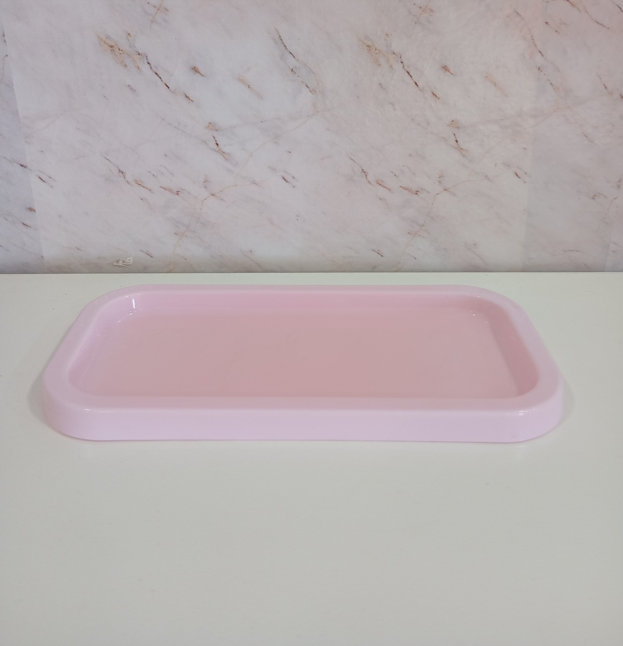 Bandeja Baixa Rosa Candy Retangular - Greicy Art´s Decor