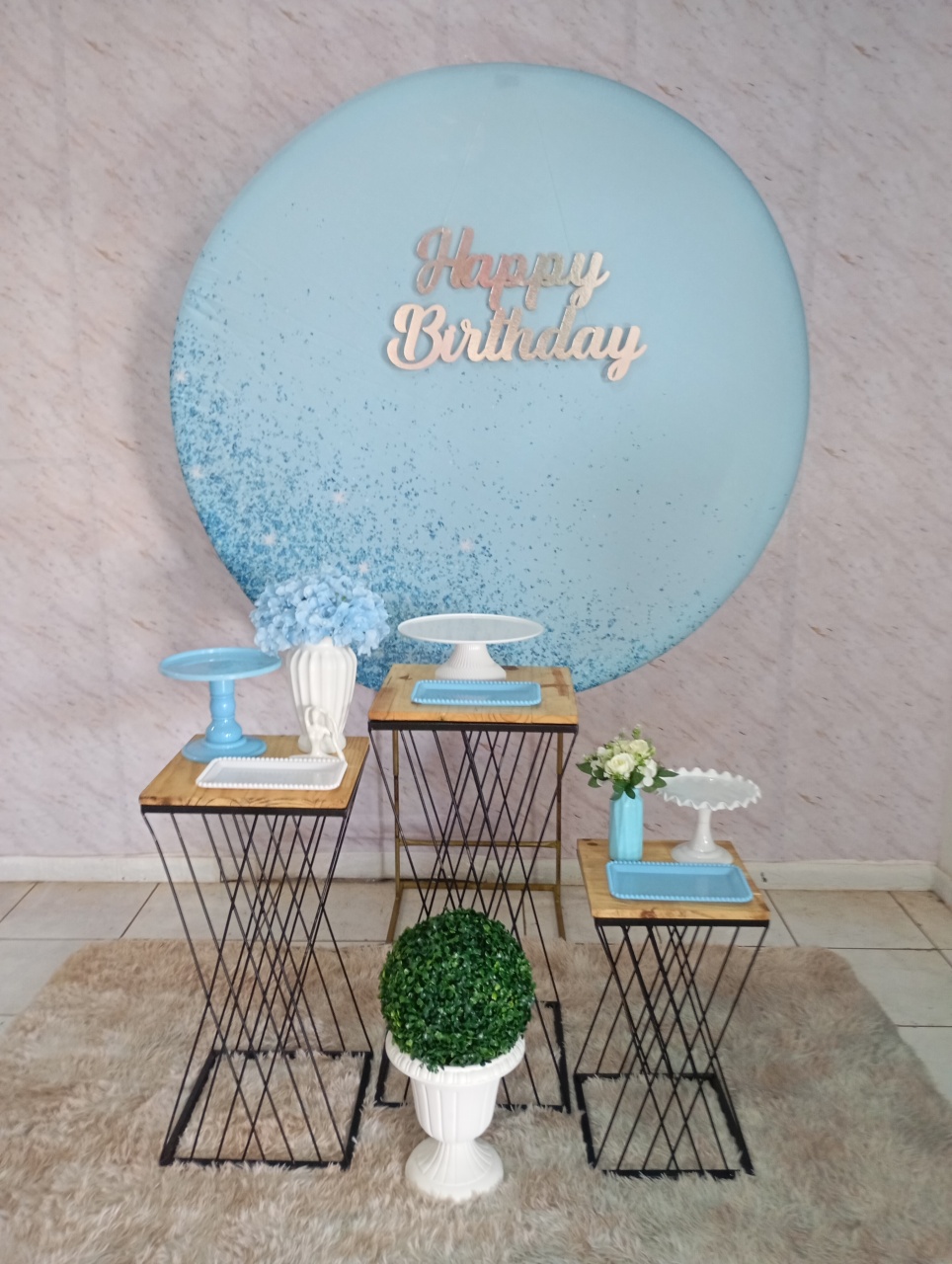 Kit Prata Azul Glitter - Greicy Art´s Decor