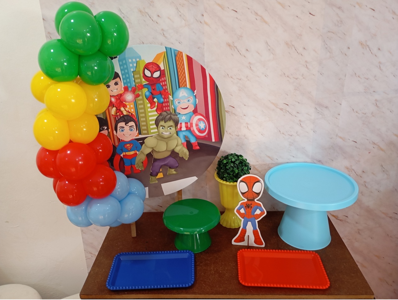 Mini Kit de Mesa Heróis Baby - Greicy Art´s Decor