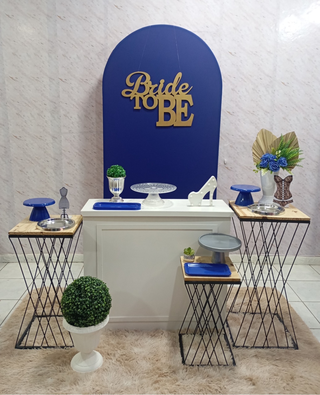 Kit Ouro Bride To Be Azul/Prata - Greicy Art´s Decor
