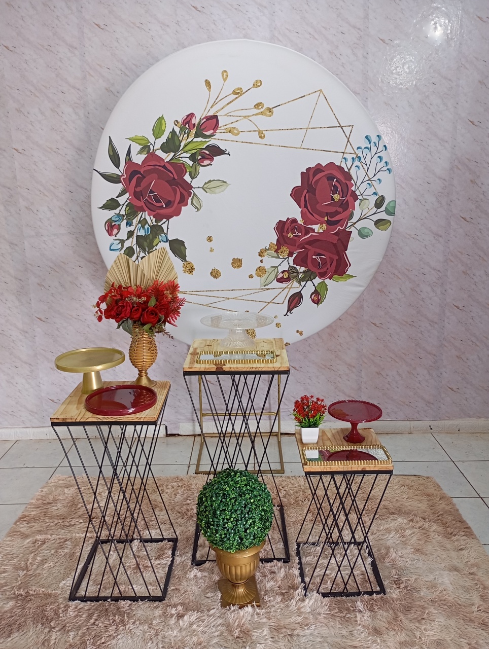 Kit Prata Floral Marsala - Greicy Art´S Decor
