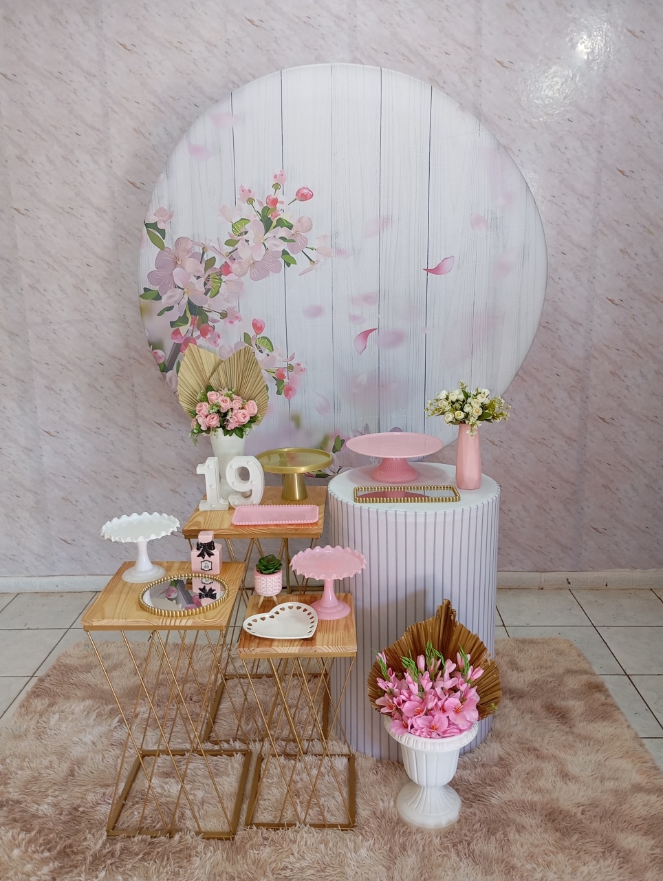 Kit Ouro Floral Ripado - Greicy Art´s Decor