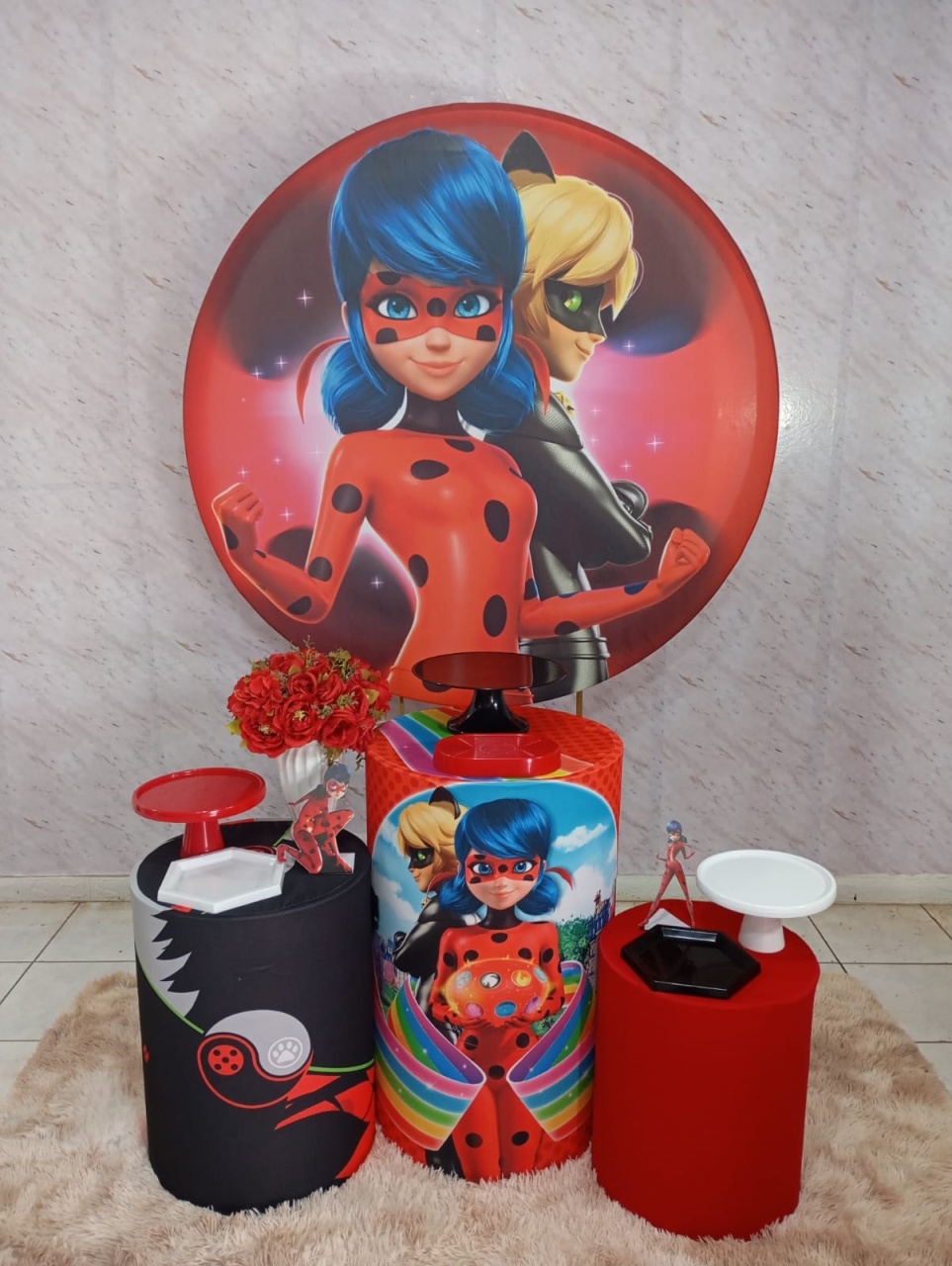 Kit Prata Lady Bug Muraculos - Greicy Art´s Decor