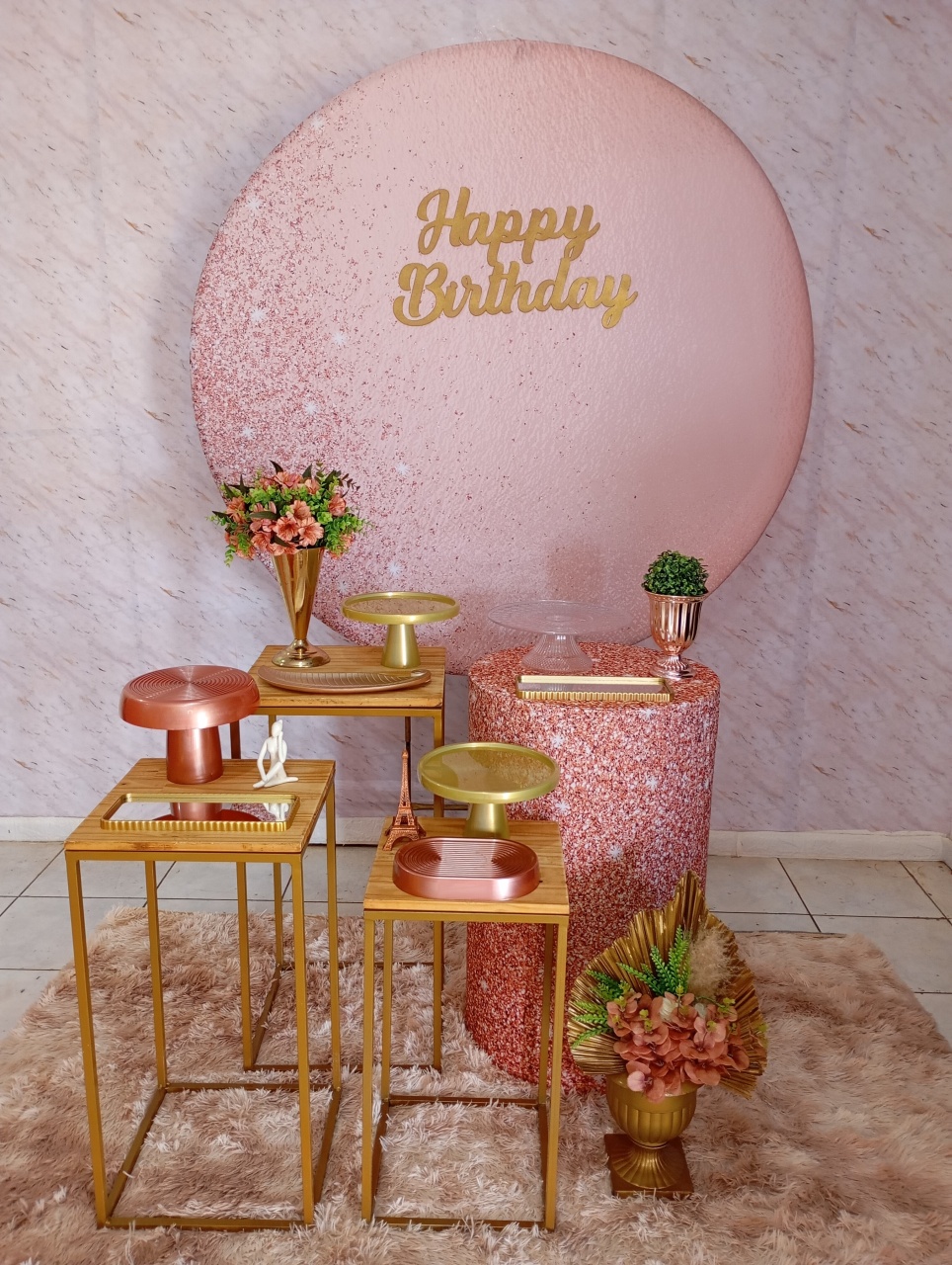 Kit Ouro Rosé Glitter  - Greicy Art´S Decor