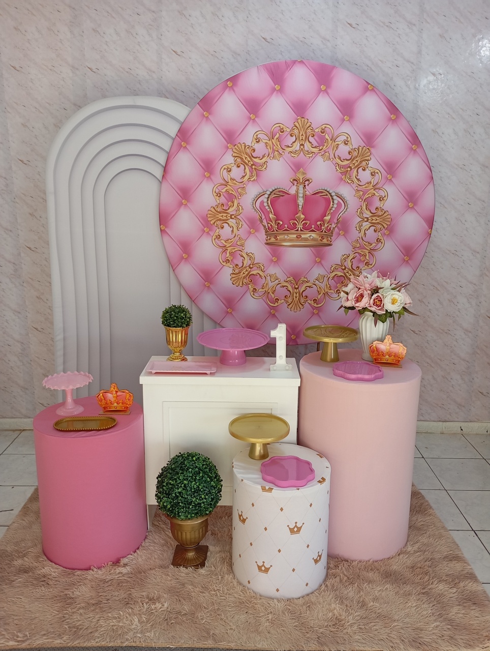 Kit Diamante Coroa/ Realeza Rosa - Greicy Art´S Decor
