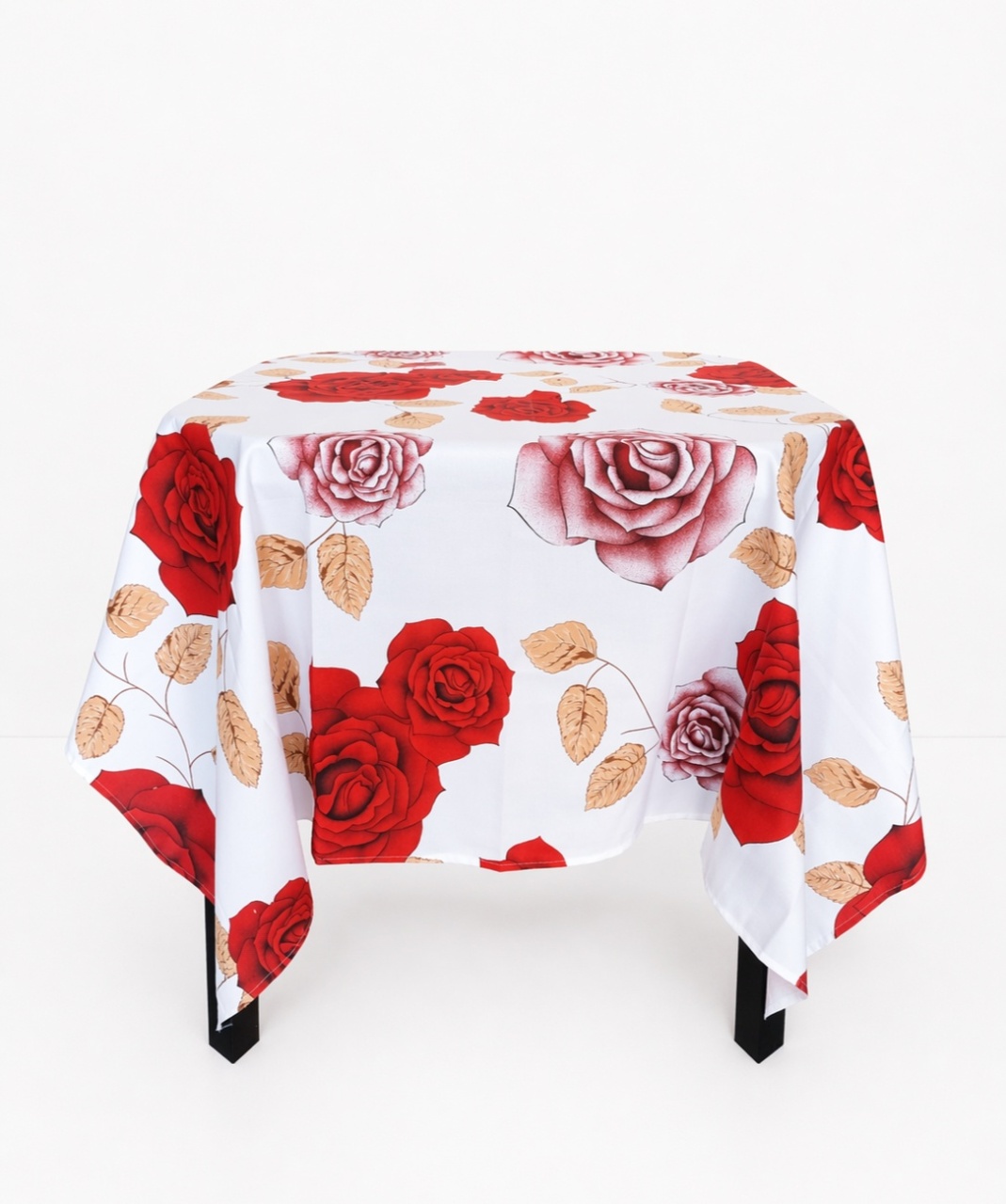Toalha Estampada Branca Com Rosas - Greicy Art´s Decor