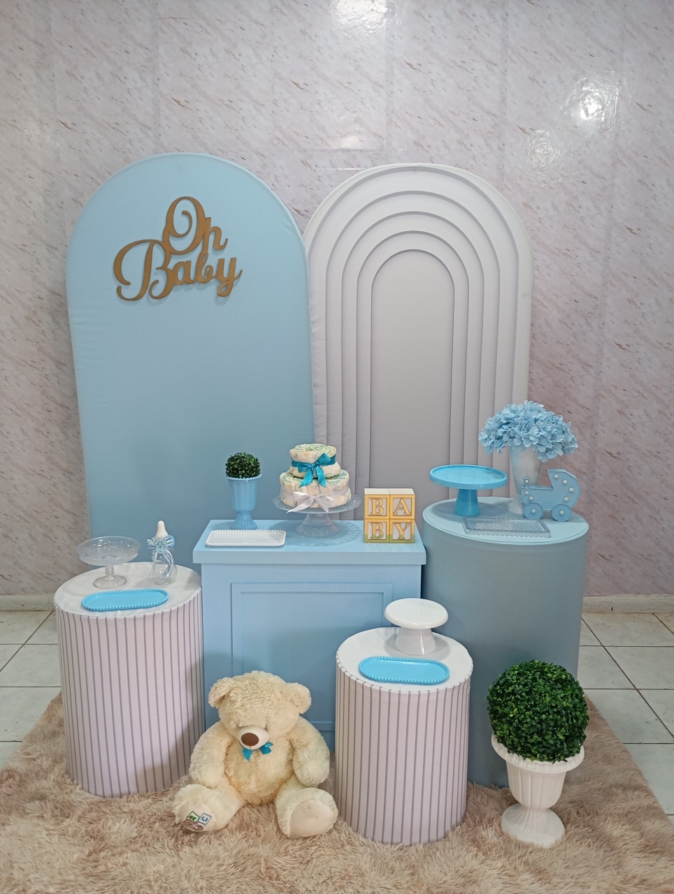 Kit Diamante Chá de Bebê Azul - Greicy Art´S Decor