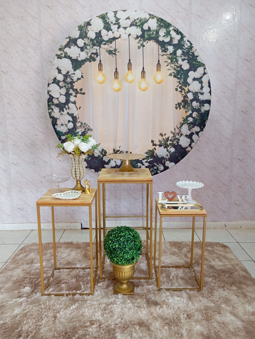 Kit Prata Floral Luzes Casamento/ Bodas - Greicy Art´S Decor