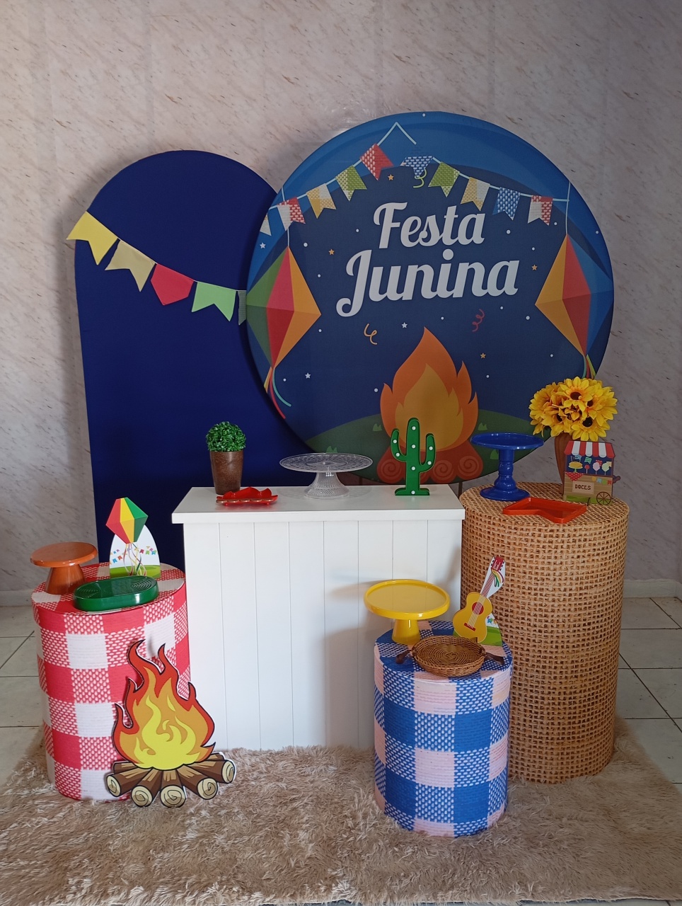 Kit Diamante Arraiá Junino Fogueira Azul - Greicy Art´s Decor