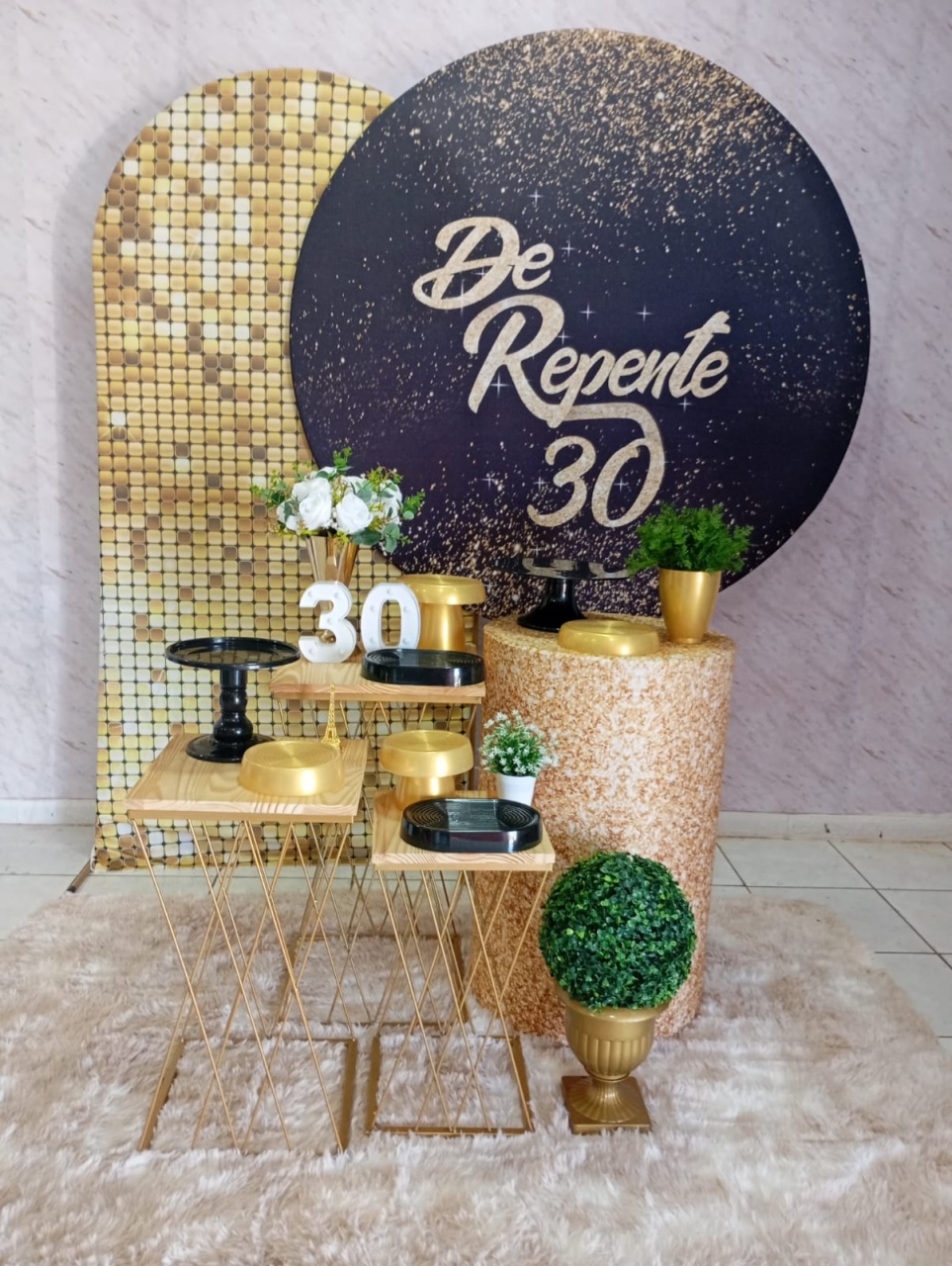 Kit Diamante de Repente 30 Preto/Dourado - Greicy Art´s Decor