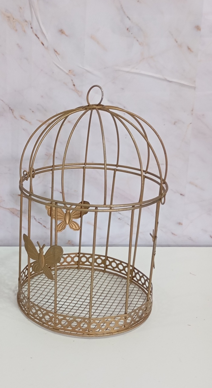 Decoração Gaiola Dourada M - Greicy Art´s Decor