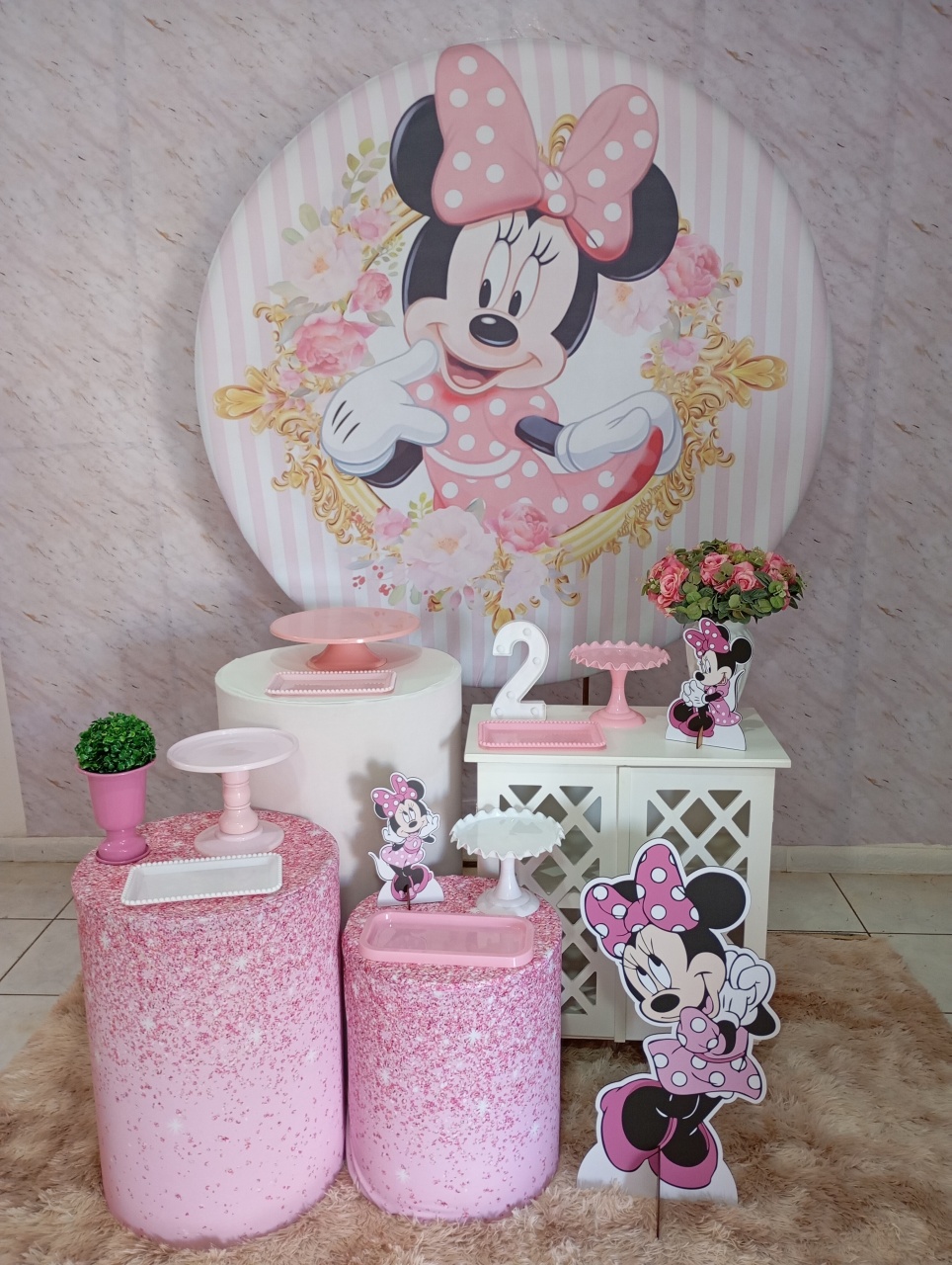 Kit Ouro Minnie Rosa - Greicy Art´S Decor
