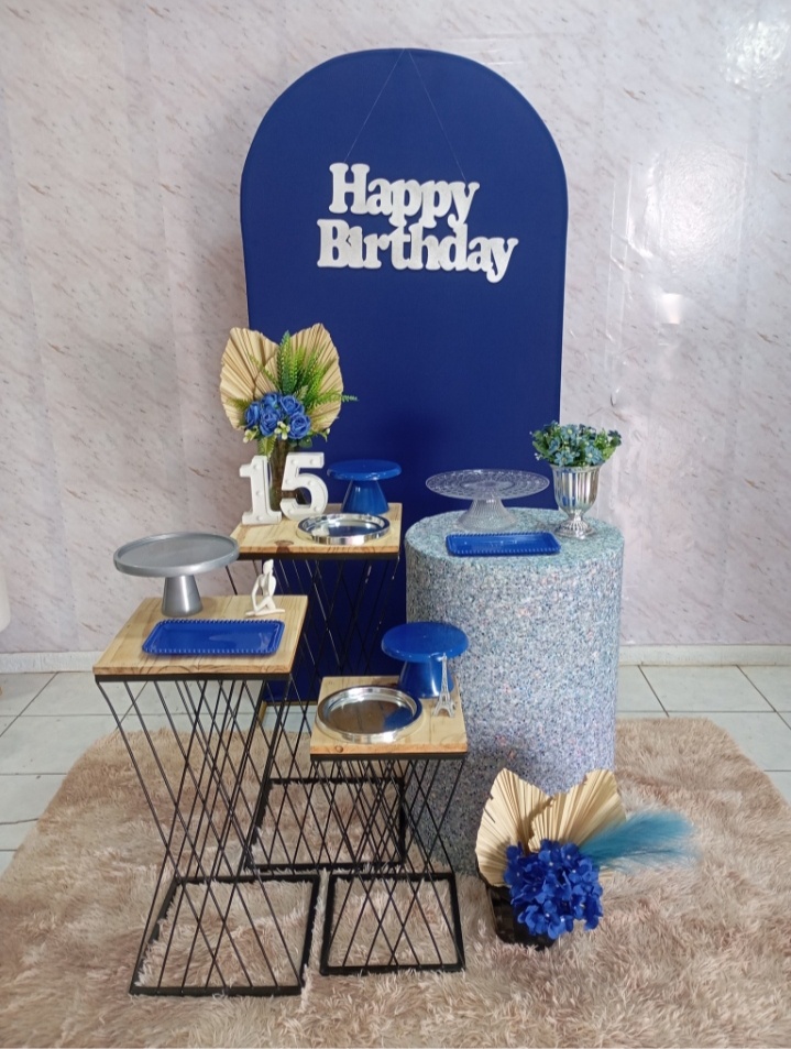 Kit Ouro Azul/Prata - Greicy Art´s Decor
