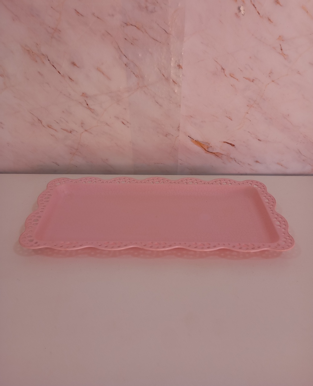 Bandeja Baixa Rosa Babadinho - Greicy Art´s Decor