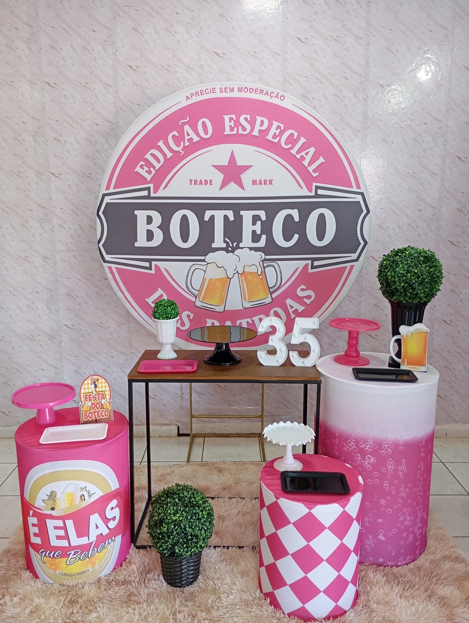 Kit Ouro Boteco Rosa - Greicy Art´s Decor