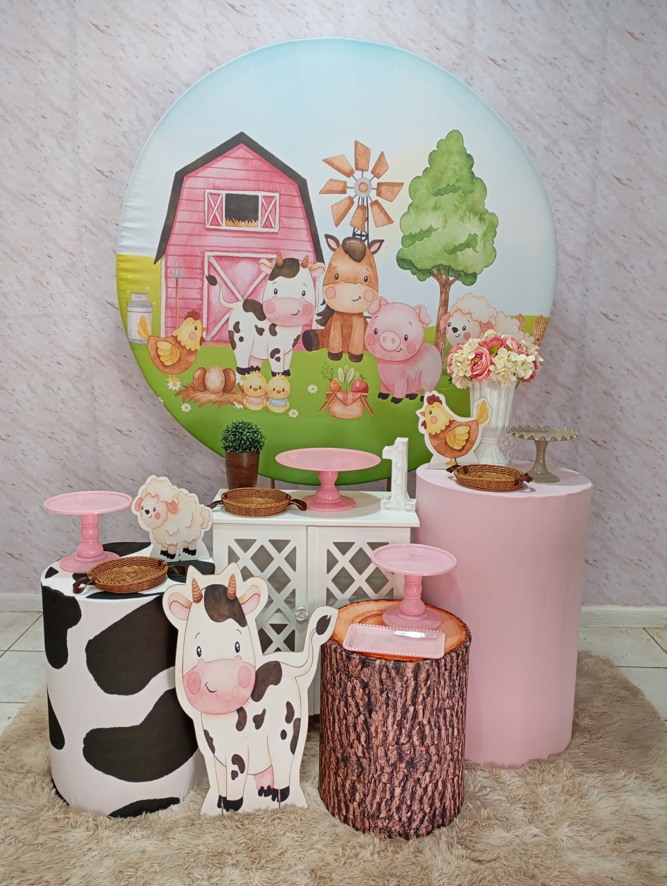 Kit Ouro Fazendinha Rosa - Greicy Art´S Decor