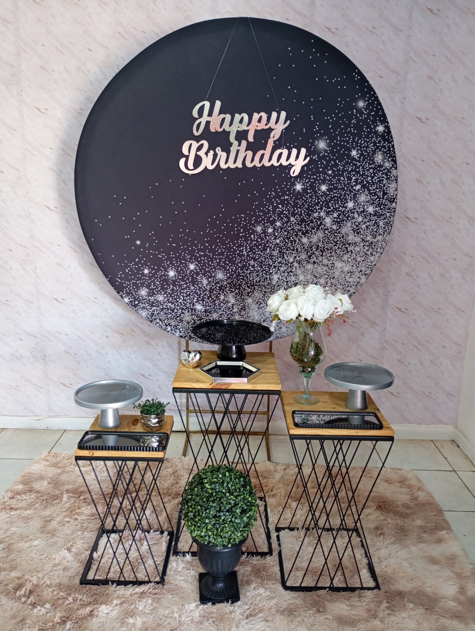 Kit Prata Preto Glitter Prata - Greicy Art´s Decor