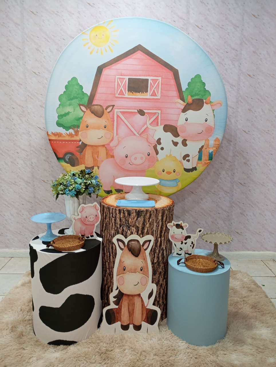 Kit Prata Fazendinha Azul - Greicy Art´s Decor