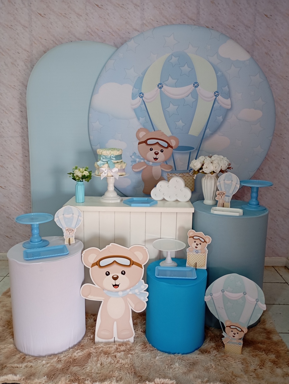 Kit Diamante Chá de Bebê Urso Baloeiro - Greicy Art´S Decor