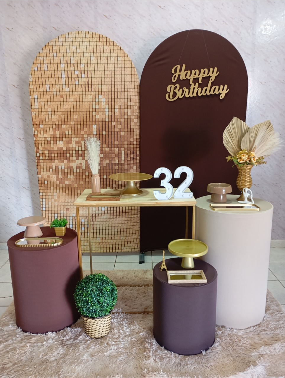 Kit Diamante Marrom/Dourado - Greicy Art´s Decor