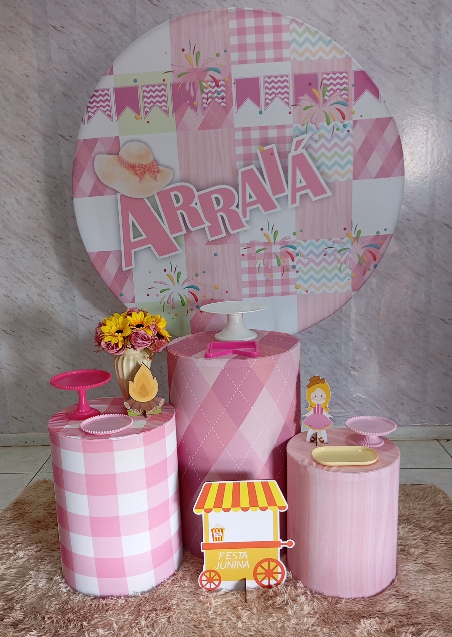 Kit Prata Arraiá Rosa - Greicy Art´S Decor